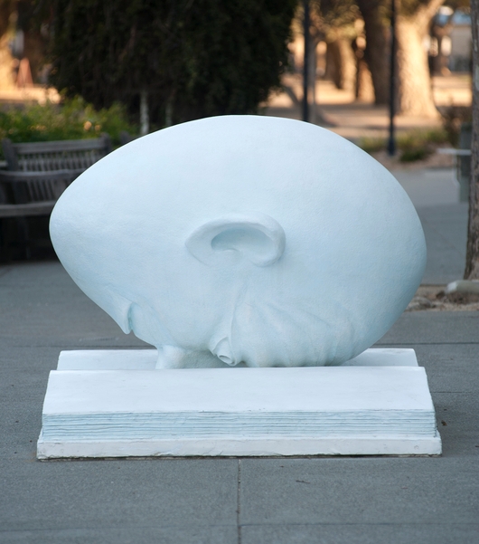 Robert Arneson sculpture, "Bookhead" from The Egghead Series, 1991–92.