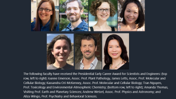 Headshots of the 7 new PECASE Awardees