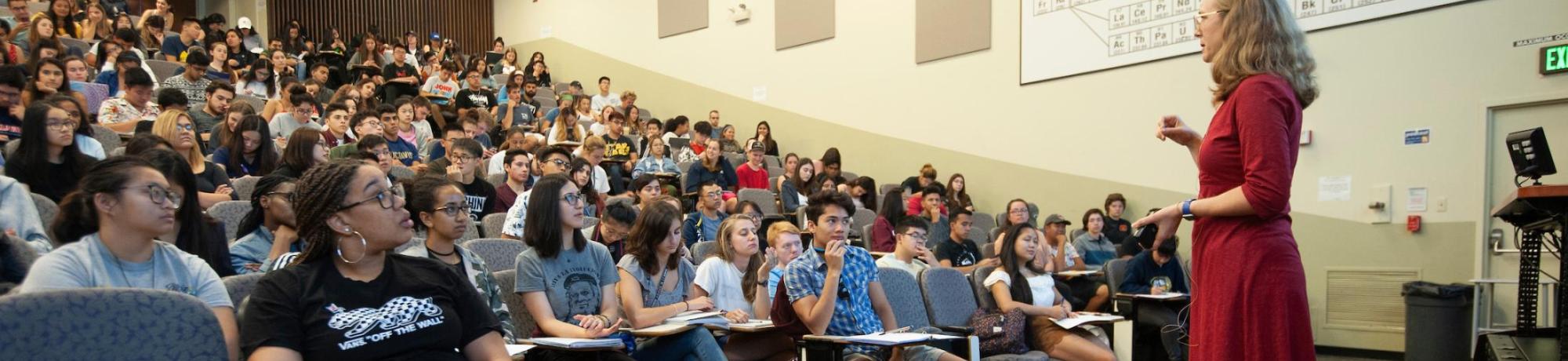 Professor teaching students 
