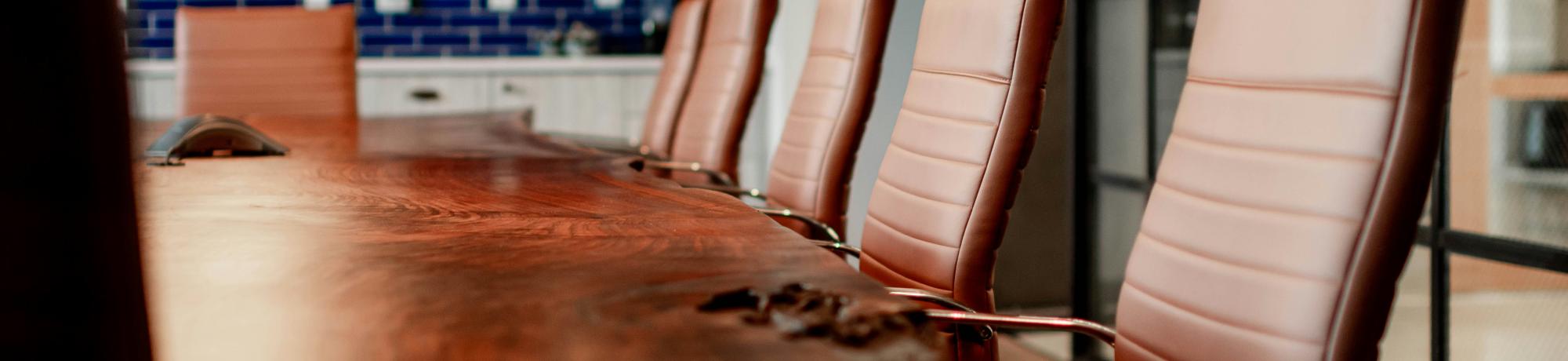 Seats at an empty table